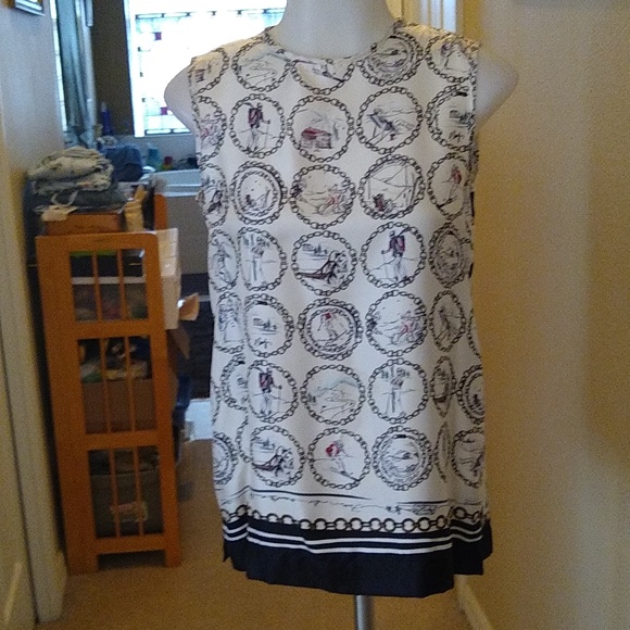 S'MaxMara silk sleeveless vacation print blouse size 4 - Picture 1 of 10